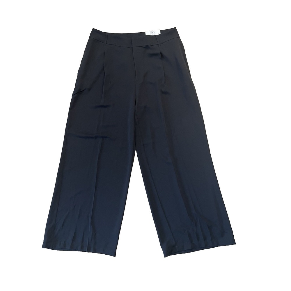 NWT‎  INC Women's Wide Leg Pants High Rise Black Zip Front Trousers Sz 16 New